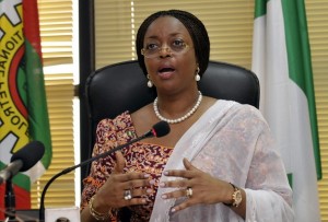 Nigeria's Minister of Petroleum Diezani Allison-Madueke speaks at a media briefing on a new gas price regime in the capital of Abuja