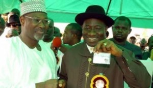 INEC Chairman, Attahiru Jega and President Jonathan