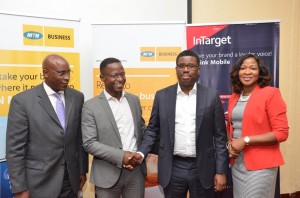 L-R General Manager, Enterprise Marketing, MTN Business, Mr. Ladipo Nylander, CEO, InTarget Mobile Advertising, Mr. Lazarus Muchenje, Ag. Chief Enterprise Solutions Officer, MTN, Mr. 'Tsola Barrow and Mrs. Onyinye Ikenna-Emeka, GM,Enterprise Sales