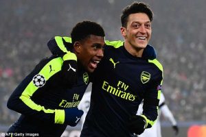 Mesut Ozil and Alex Iwobi