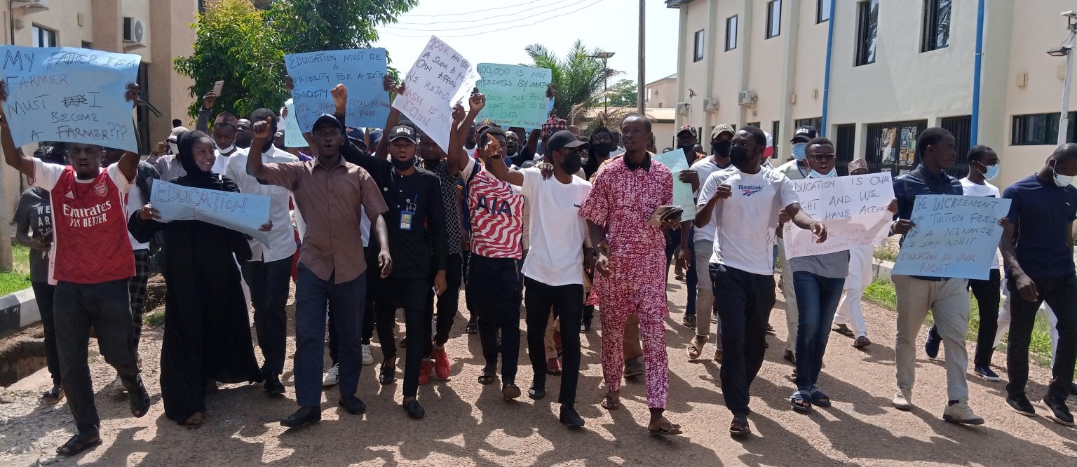 Kaduna varsity students protest hike in fees