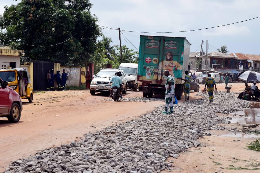 The Mowo-Ikoga road undergoing palliative work